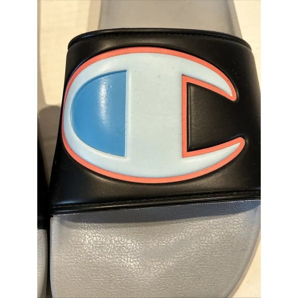 Champion Slide IPO Slides Black Gray Pink Men's SZ 8m